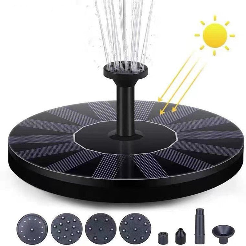 FONTE FLUTUANTE COM BOMBA ALIMENTADA A ENERGIA SOLAR – PRETO 16CM